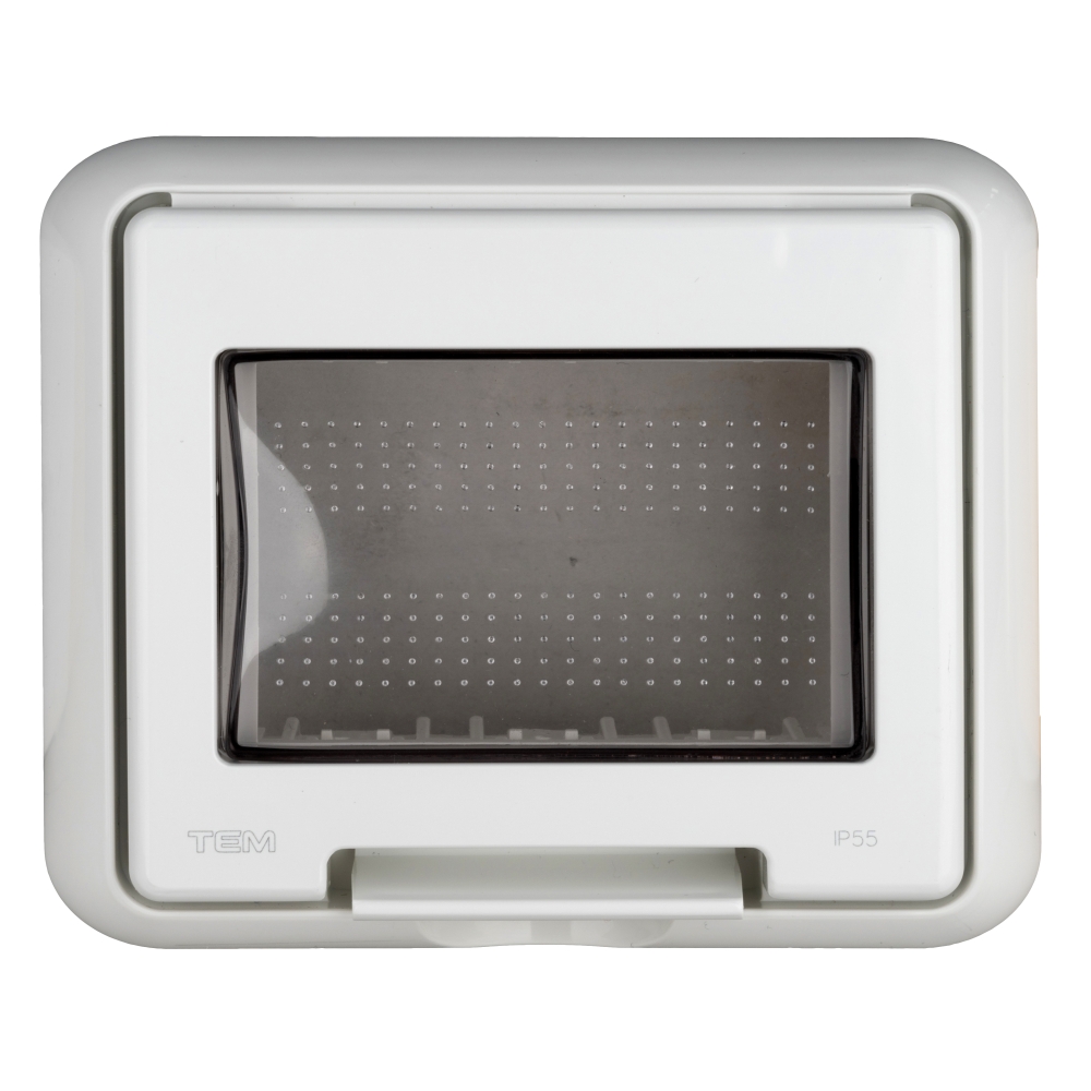 Cutie montaj ingropat,IP55,capac transparent,3M, alba