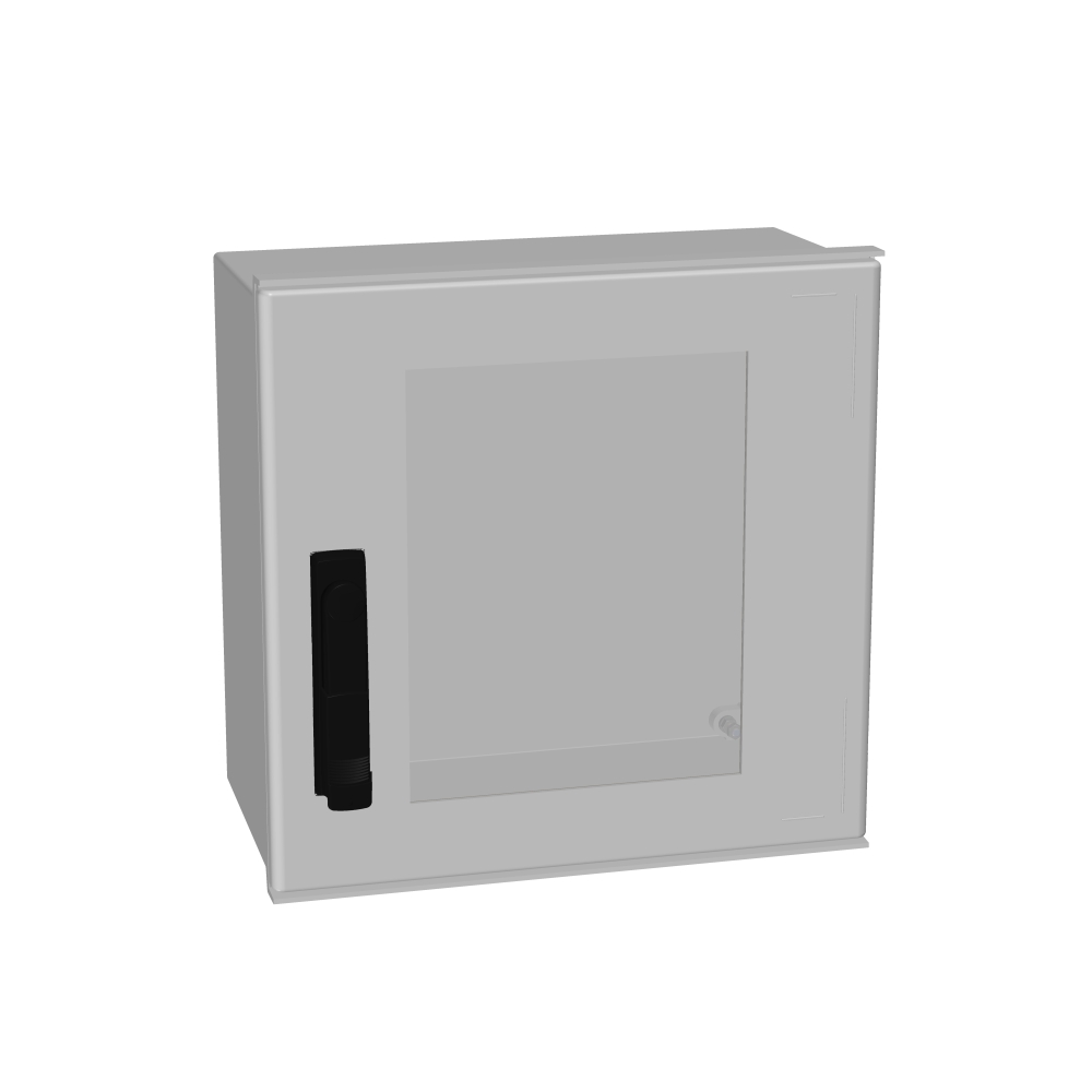 Cutie poliest.+uşă trans.+m&acirc;ner+3pct. &icirc;nchid,400x400x200mm