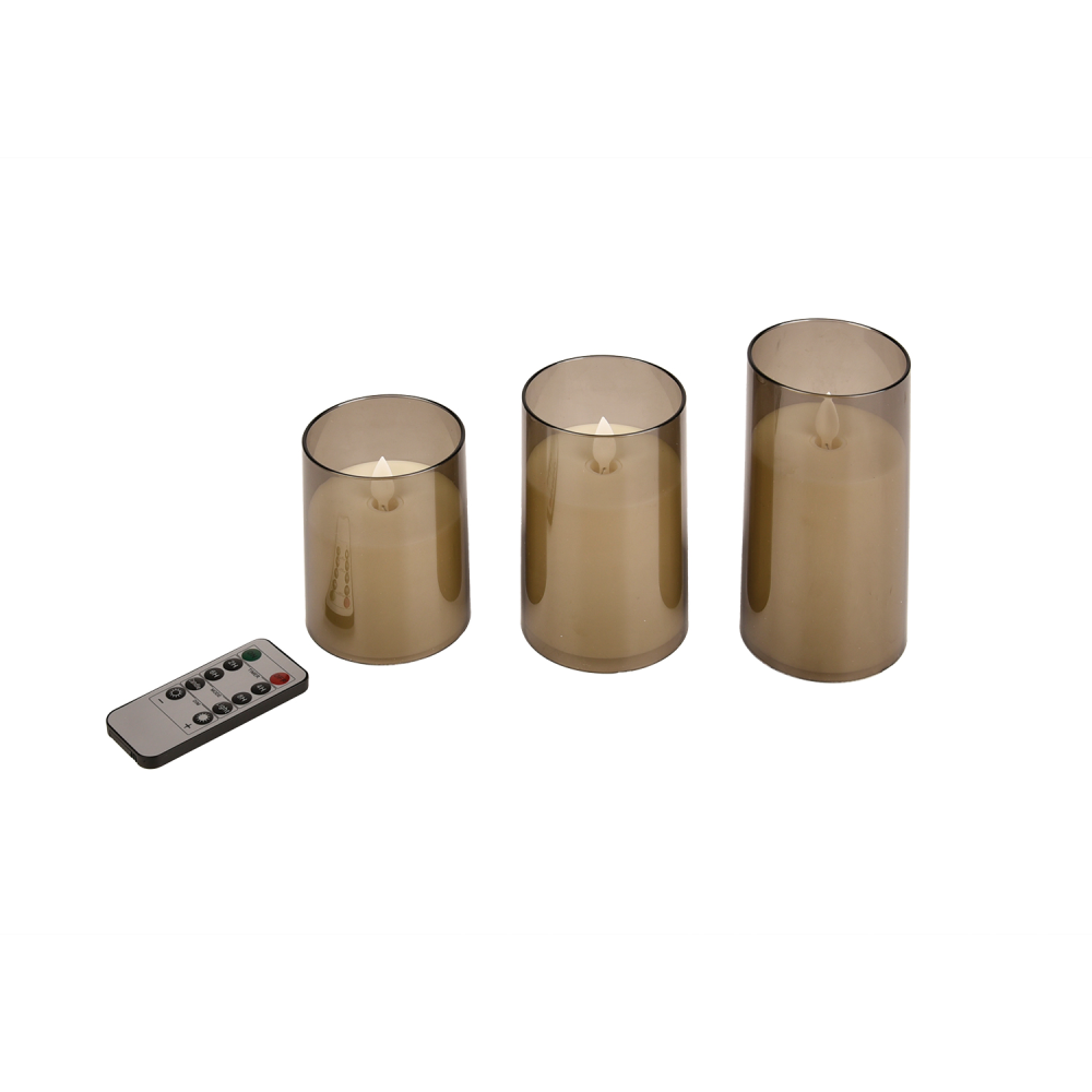 DEC. CANDELS 6000K 2XAA WITH REMOTE 3PCS, SET