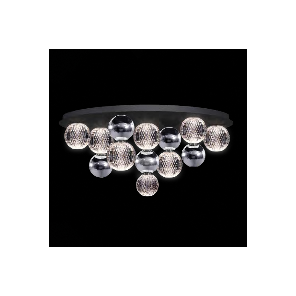 DIAMOND LED CEILING LAMP 32W 3000K, BLACK+CHROME