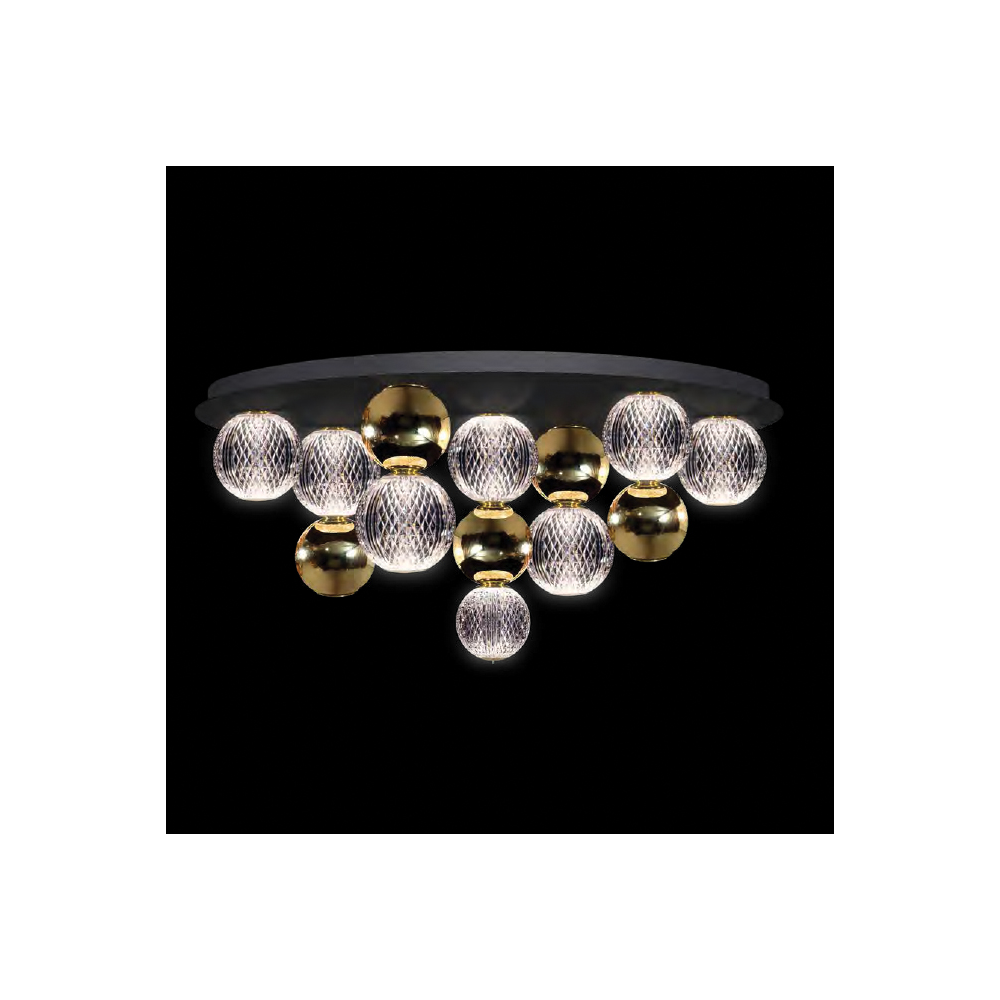 DIAMOND LED CEILING LAMP 32W 3000K, BLACK+GOLD