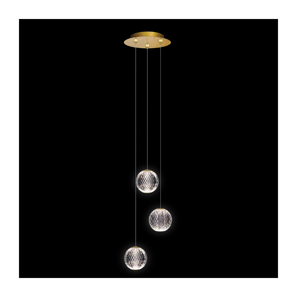 DIAMOND LED PENDANT 12W 3000K, GOLD