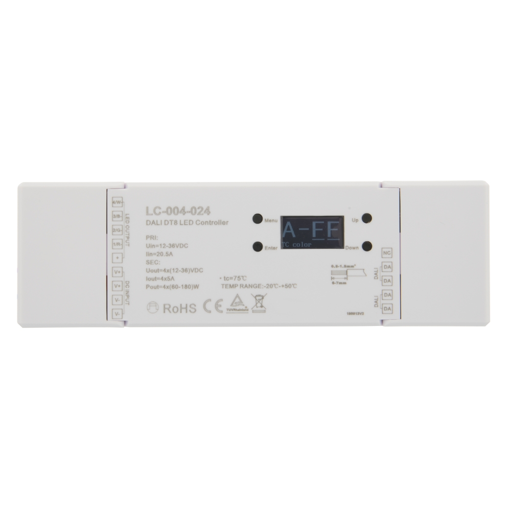 Dimer LED DALI PWM  4 canale | DT8 cu OLED Display