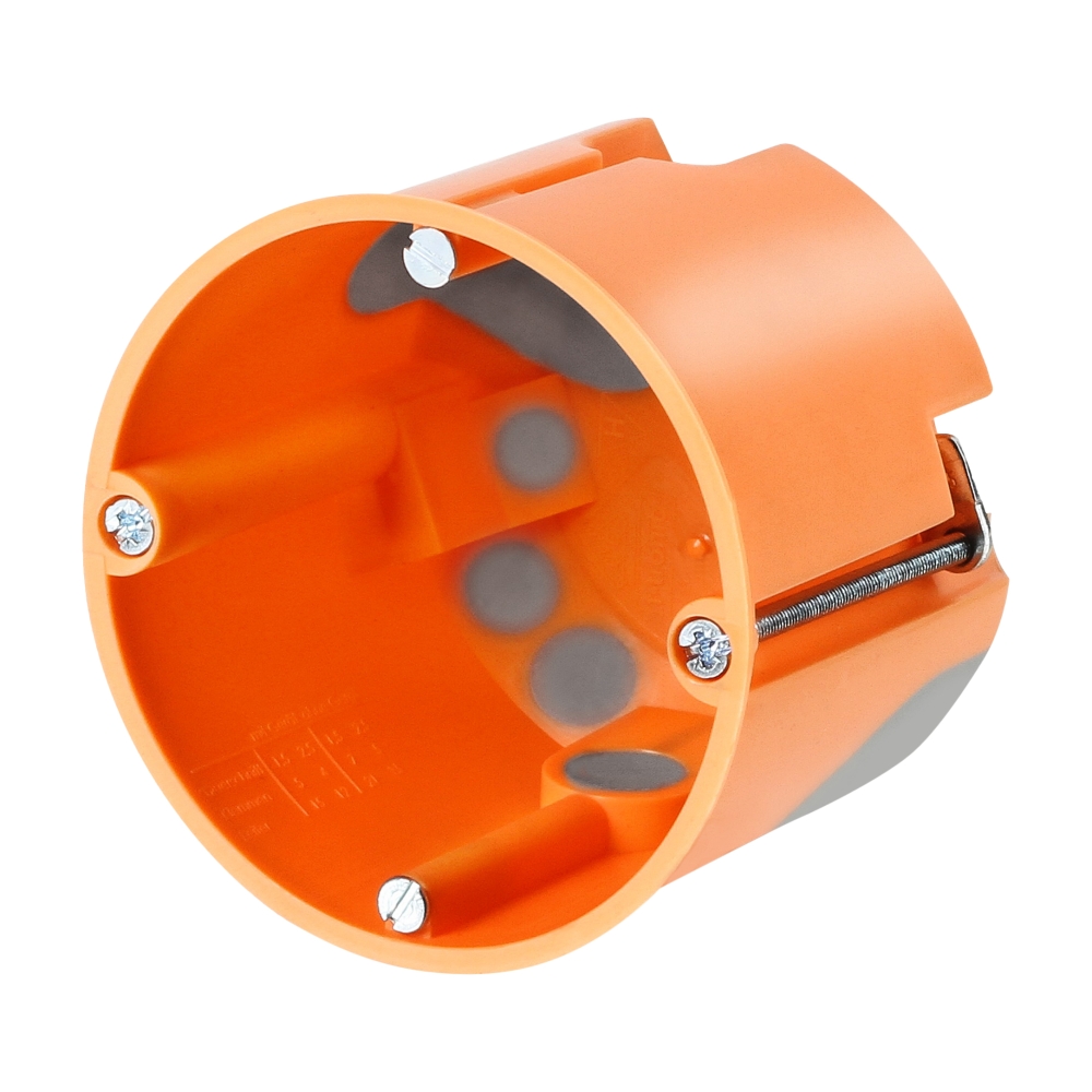 Doză legătură, regips , D68/A61, windproof,racord M20, oranj
