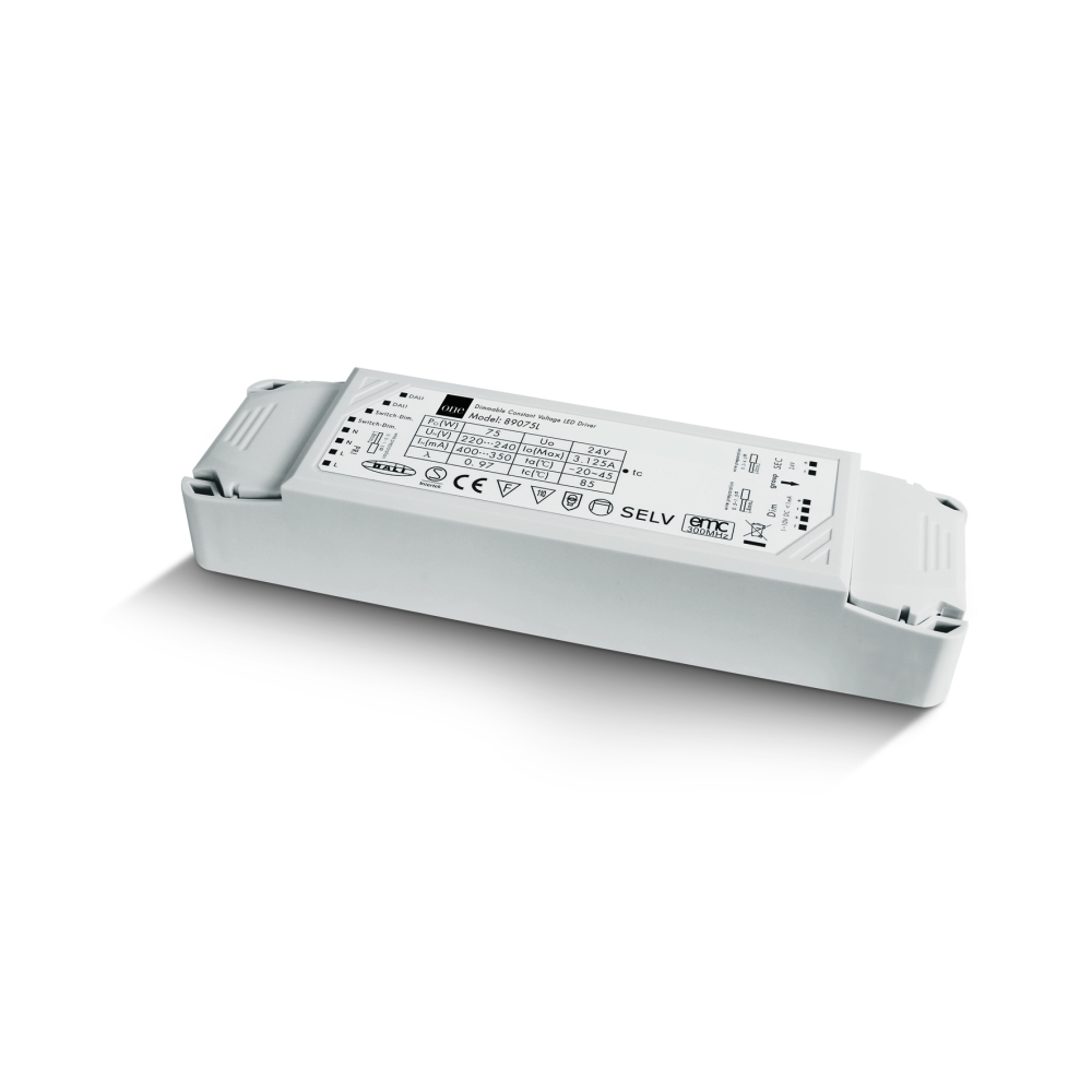 Driver 75W 230V 24 DC IP20 DALI, Push to DIM, 1-10V