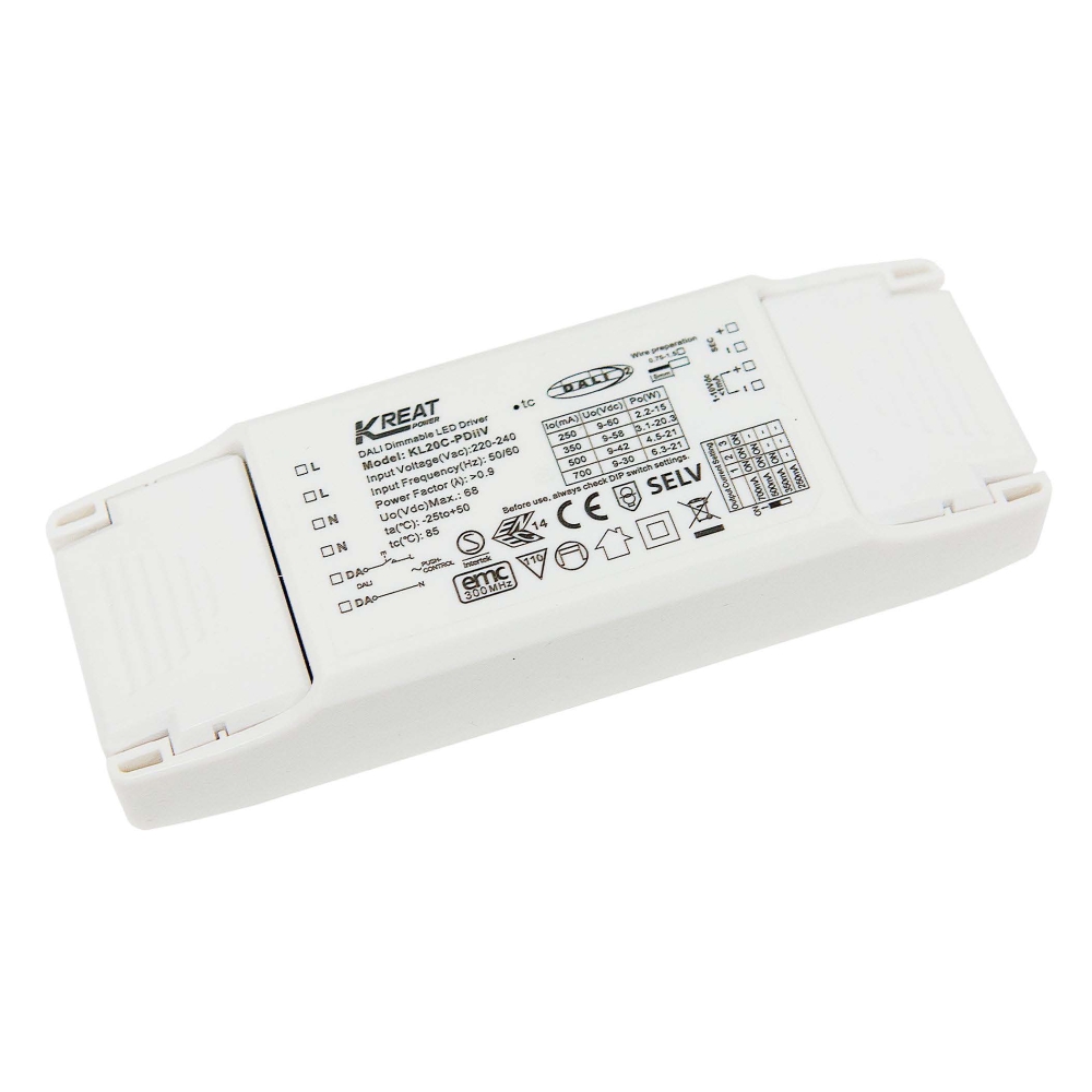 Driver pt SEGON Basic 20W, Dali2 dimabil, flicker-free