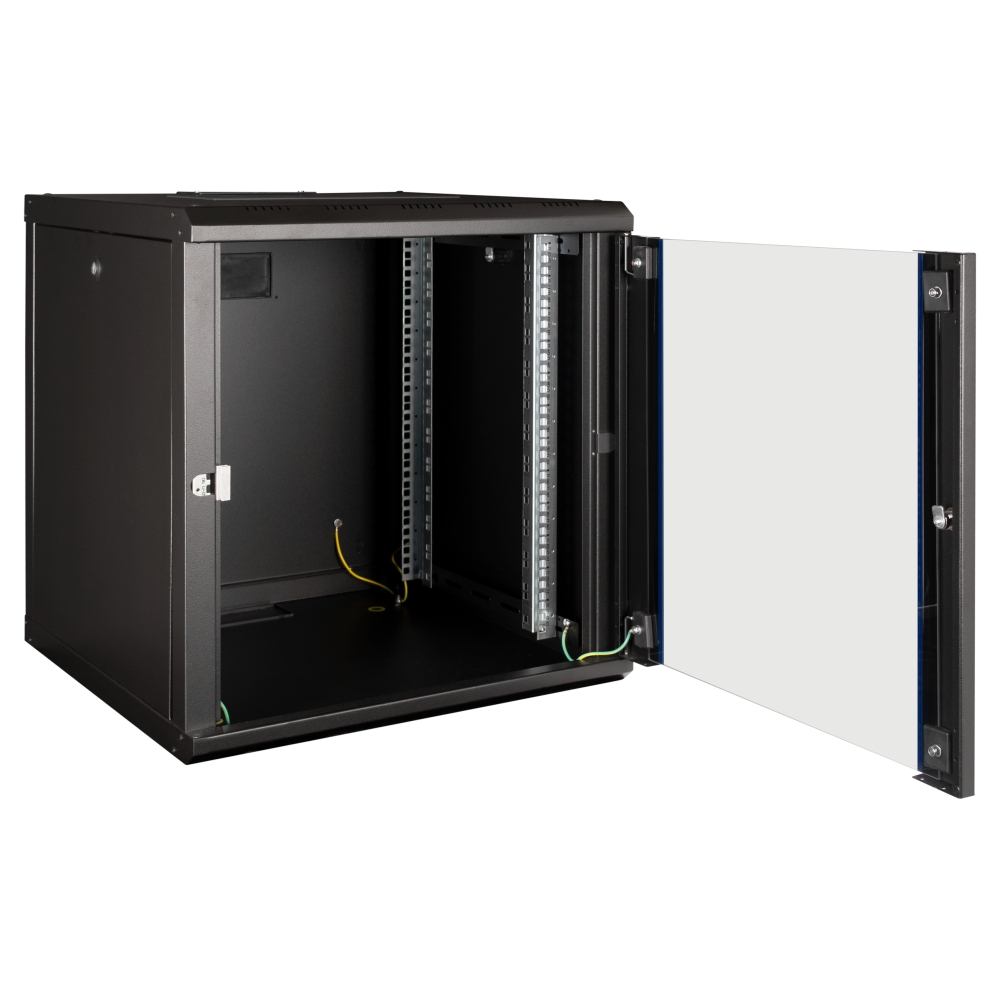 Dulap de perete DTW, 12U H=646 x W=600 x D=600, 19", negru