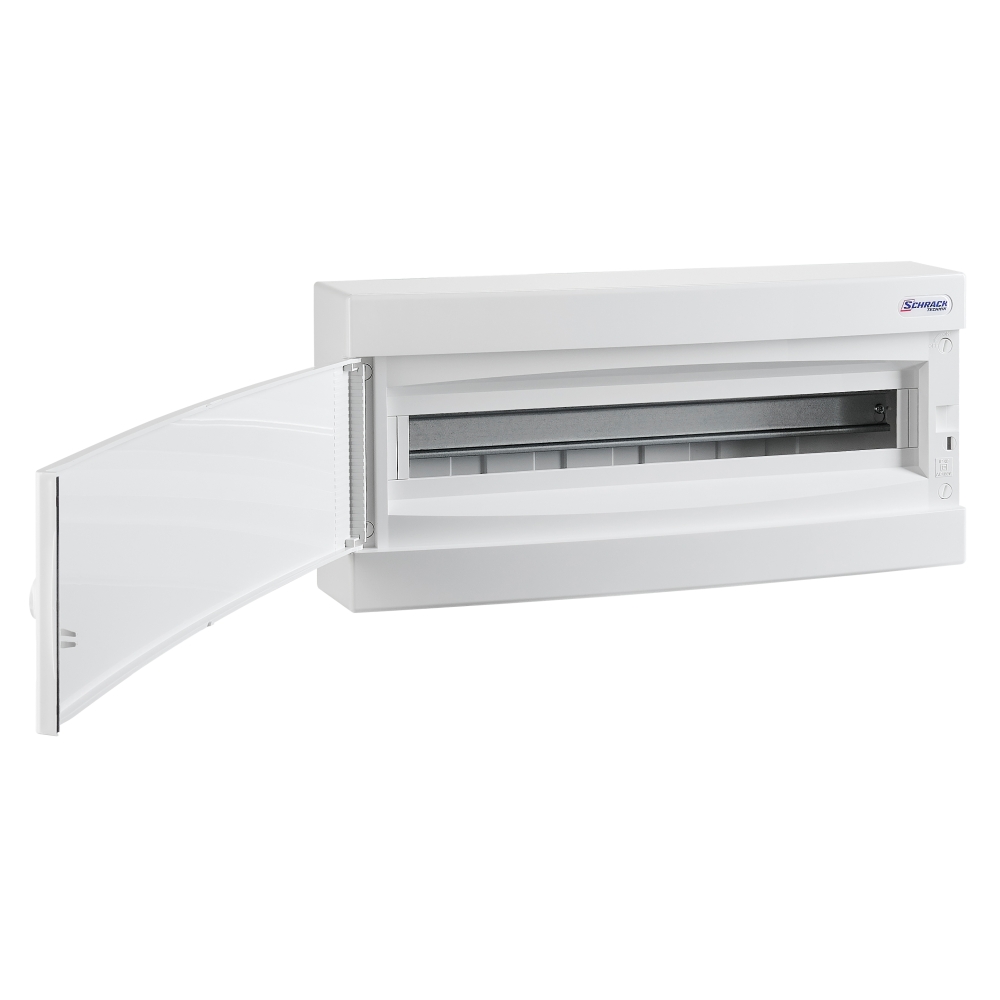 Dulap distrib. apl, 1 r&acirc;nd. 24UH, uşă din plastic alb mat
