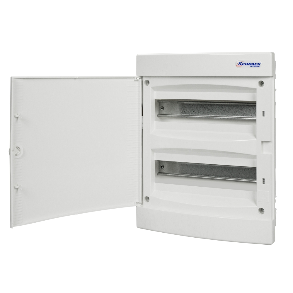 Dulap distrib. &icirc;ncastr. 2r-24UH, uşă din plastic alb mat