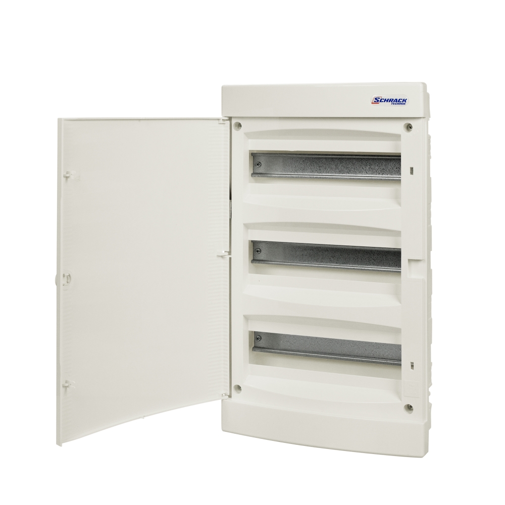 Dulap distrib. &icirc;ncastr. 3r-36UH, uşă din plastic alb mat