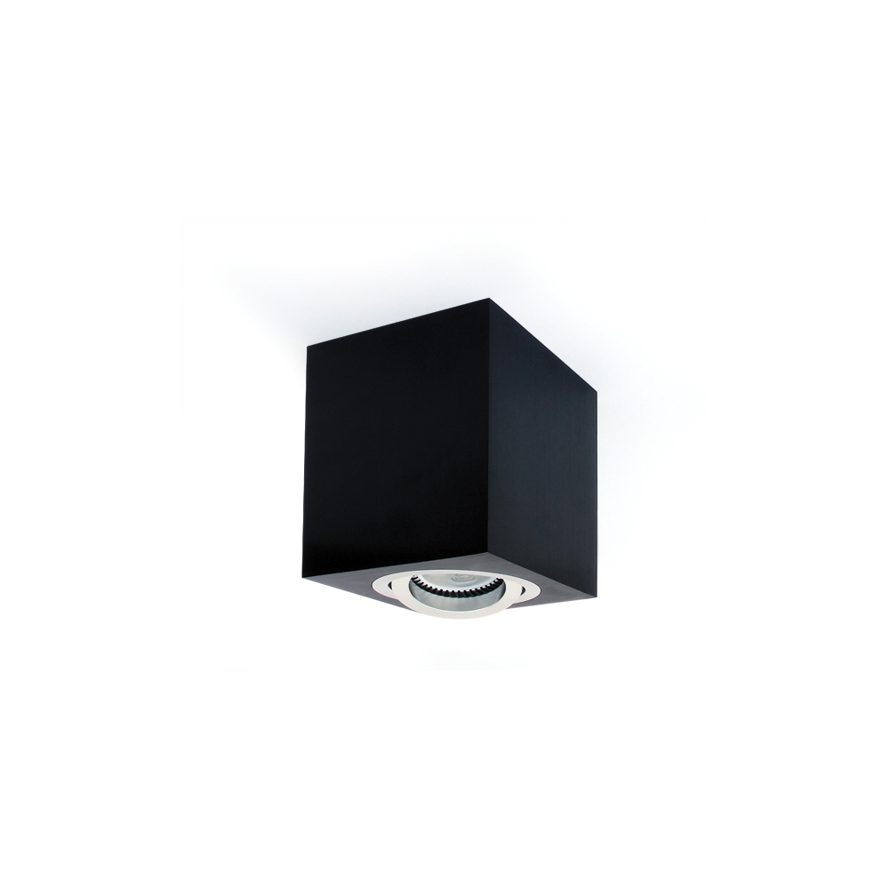 Edda Square-CL MR16, GU10, 10W, 230V, adjustable, negru