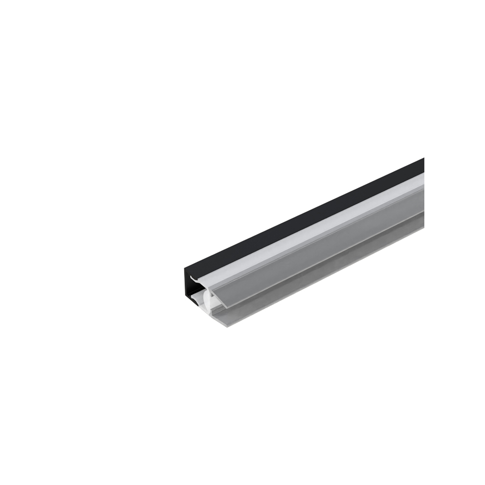 EL-72BCR PROFILE FOR GLASS SHELF 2.5M, BLACK