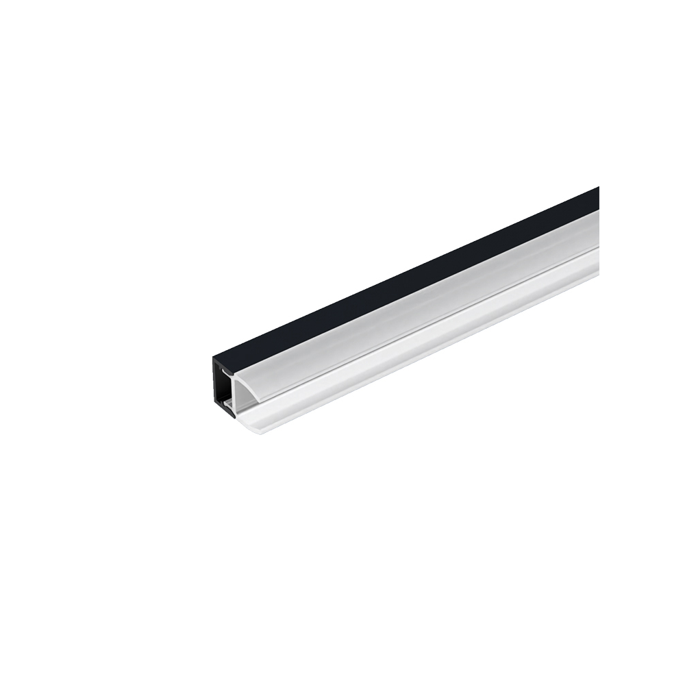 EL-72HCR PROFILE FOR GLASS SHELF 2.5M, BLACK