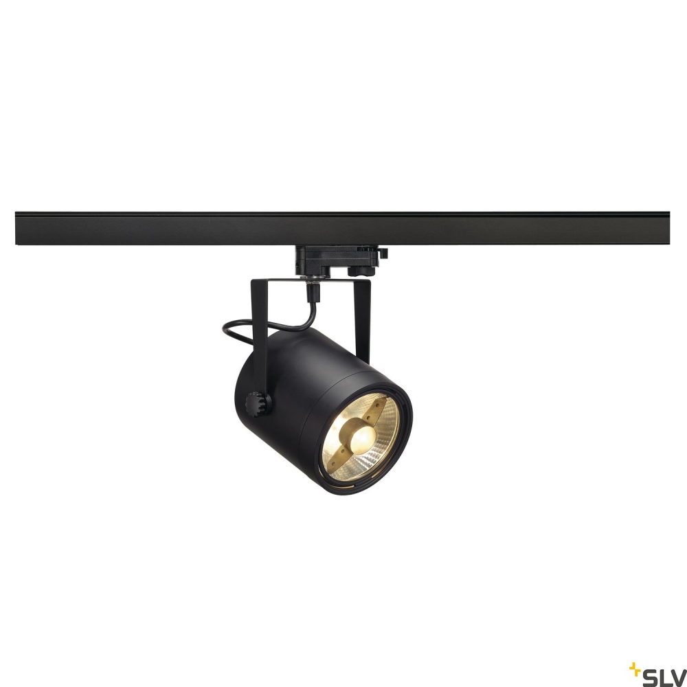 EURO SPOT ES111, circ, negru, GU10, max. 75W, 3-ph. adaptor