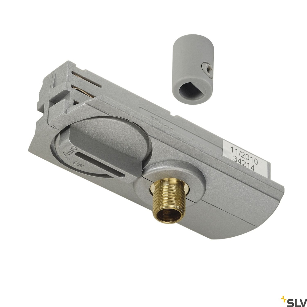 EUTRAC 1-faze track adaptor, gri incl. mounting accessory