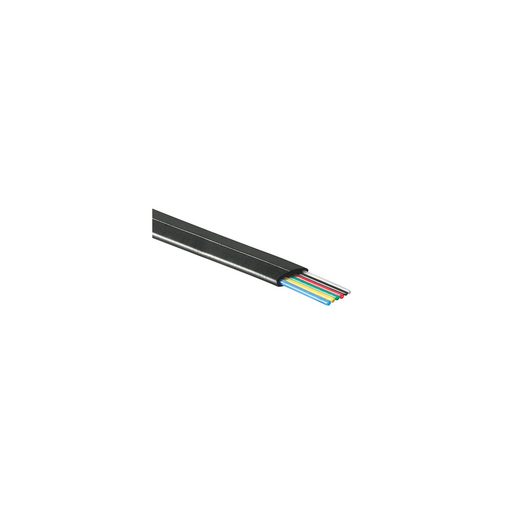 Flat Modular Cable, 6-wire, AWG26, Black, 100m