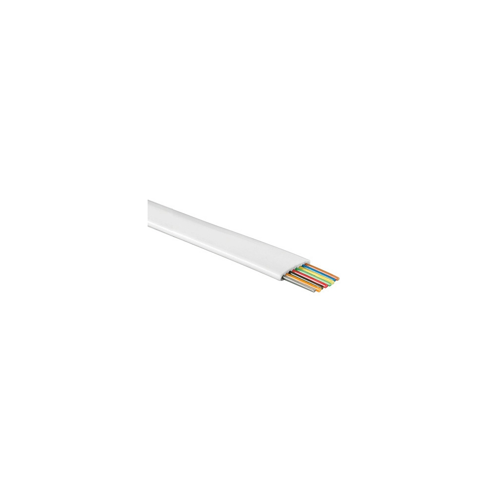 Flat Modular Cable, 8-wire, AWG26, White, 100m