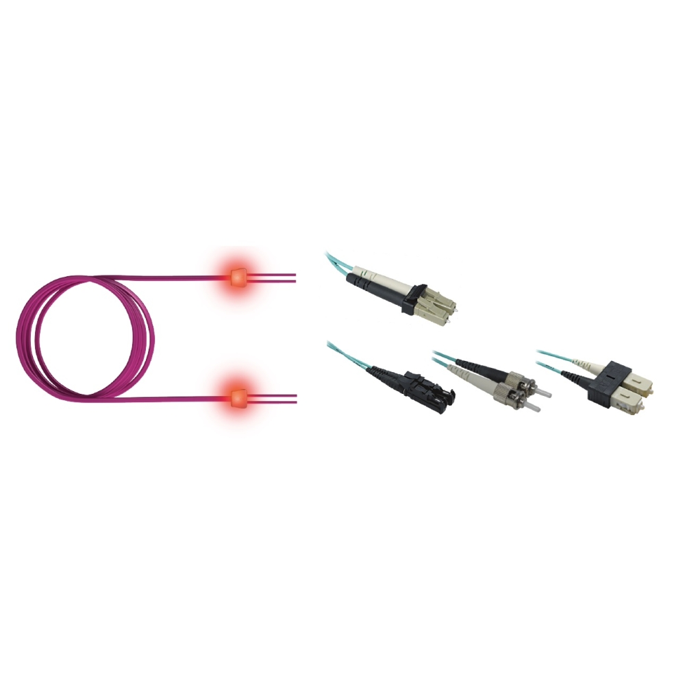 FO LED Patch Cord, Duplex, LCD/LCD, G50/125, OM3, 7.5m