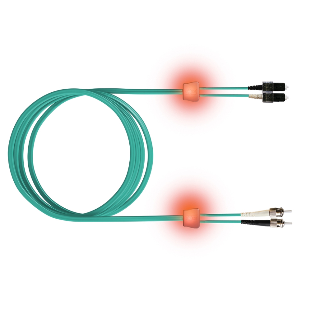 FO LED Patch Cord Premium, Duplex, SCD/ST, G50/125 OM3, 1m