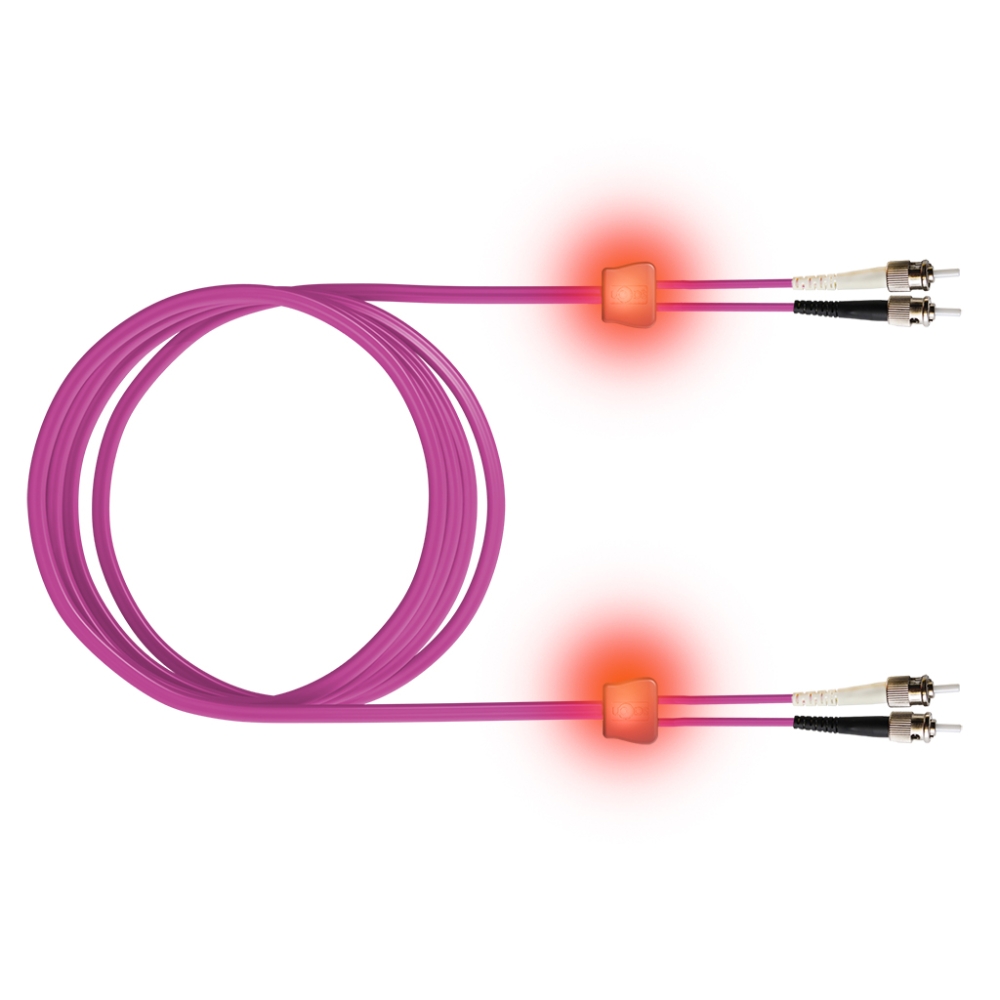FO LED Patch Cord Premium, Duplex, ST/ST, G50/125 OM4, 1m