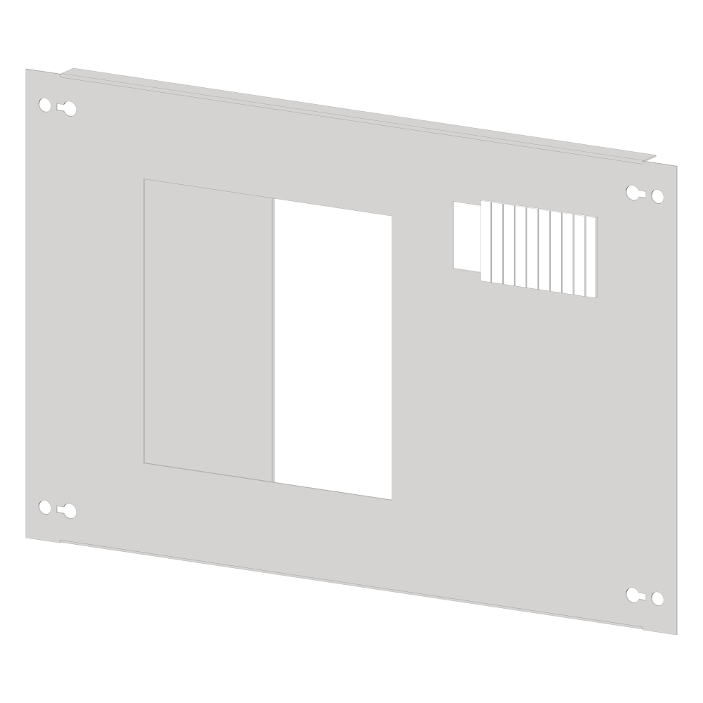 Front plate sheet steel with cutout 196x187mm, 2 unit-wide
