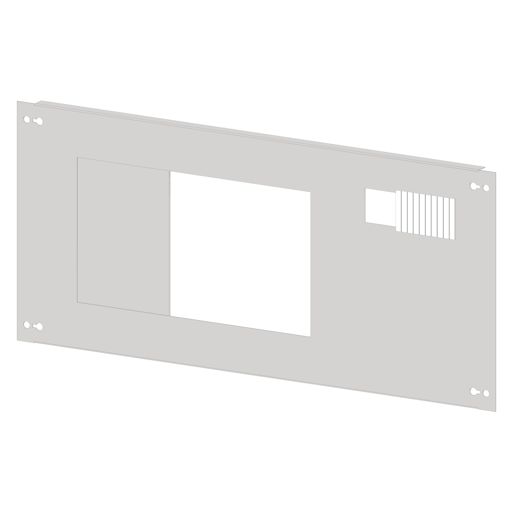 Front plate sheet steel with cutout 196x187mm, 3 unit-wide