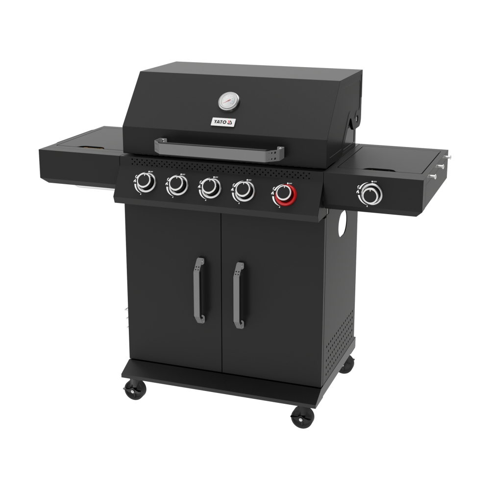 GRĂTAR PE GAZ YAO 5+1, 19KW, NEGRU