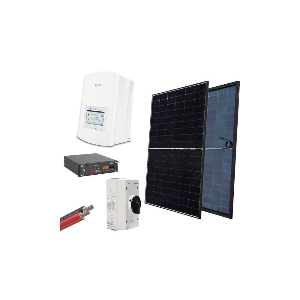 HYBR. SOLAR SYSTEM 1P/3.6kW 430W PANELS WITH BATT.