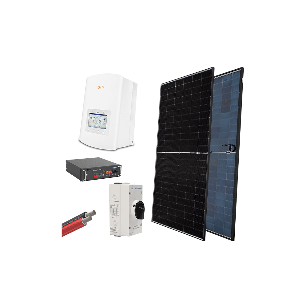 HYBR. SOLAR SYSTEM 1P/3.6kW 580W PANELS WITH BATT.
