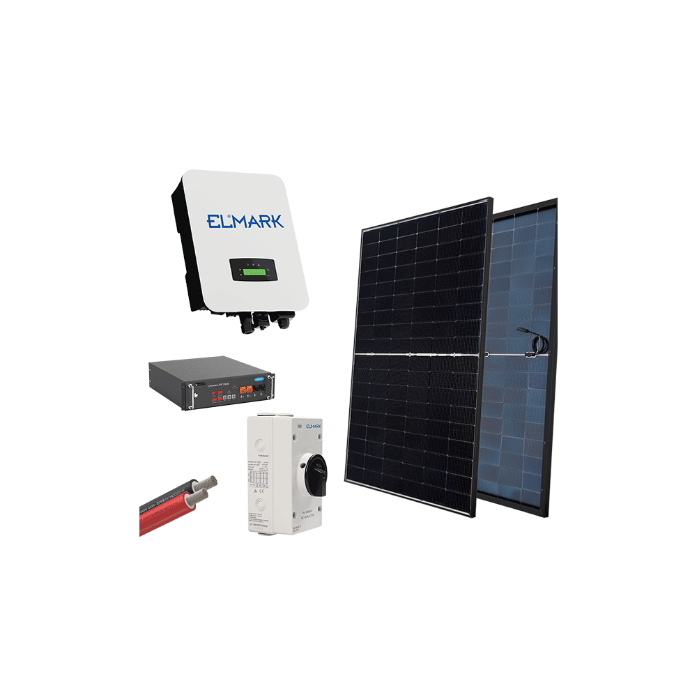 HYBR. SOLAR SYSTEM 1P/5kW 430W PANELS WITH BATT.