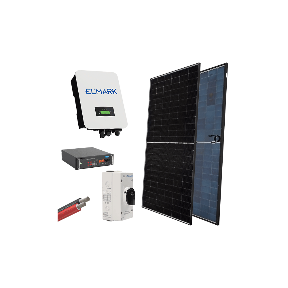 HYBR. SOLAR SYSTEM 1P/5kW 580W PANELS WITH BATT.