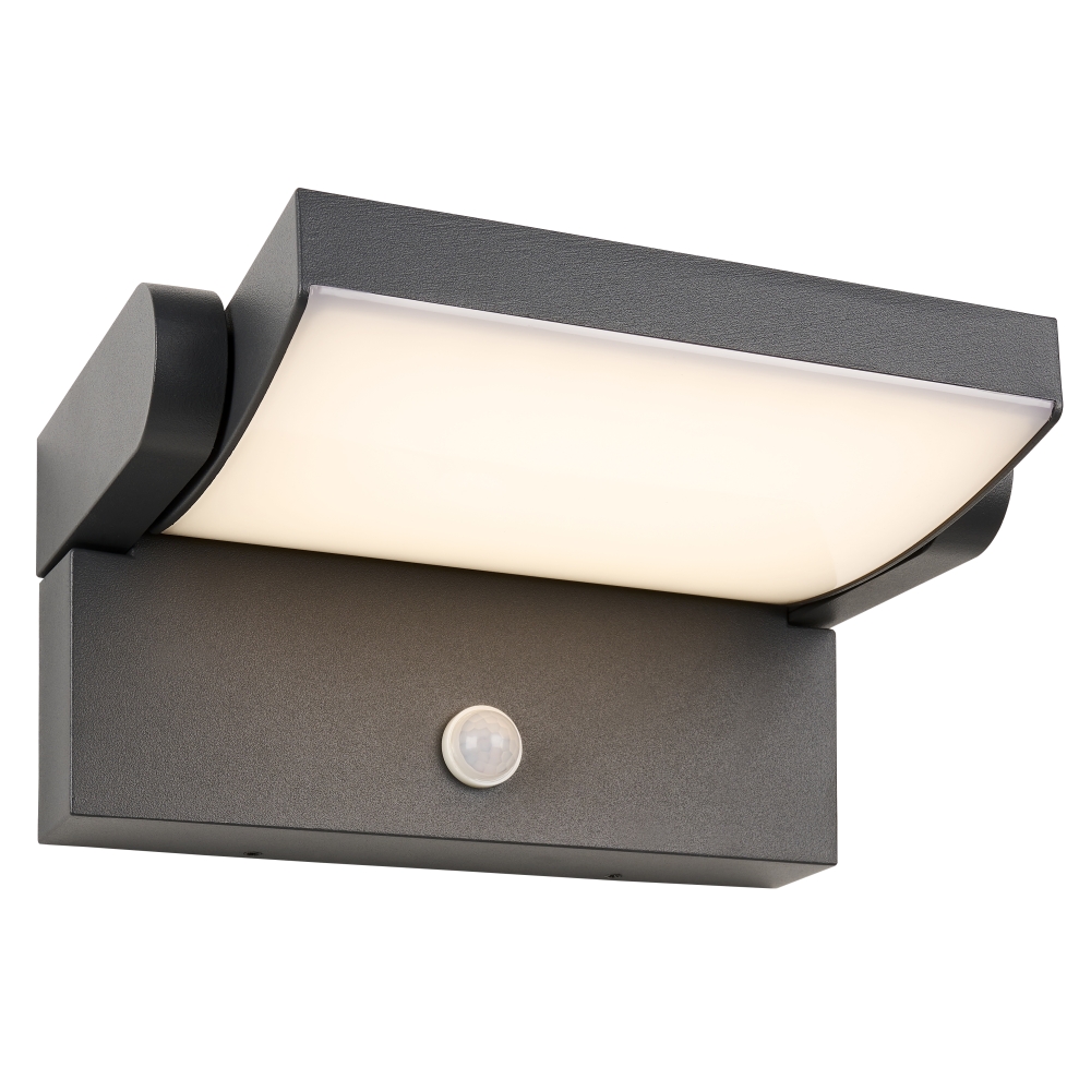 ILAS LED PIR 12,5W 750lm 3000K ECG IP54 antracit