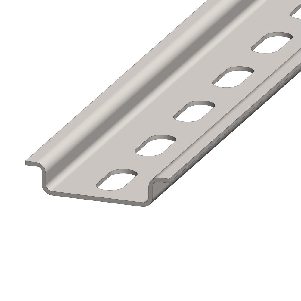 Şină omega din oţel zincat, 2000x35x7,5mm, perforată