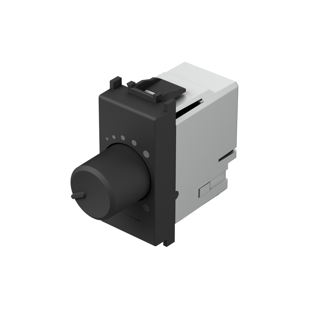 Insert dimmer cu buton rotativ, RLC 0-60W, 1M, negru