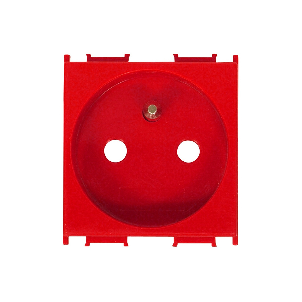 Insert priză cu pin PE, protecţie mărită,16A, cl. şurub,roşu