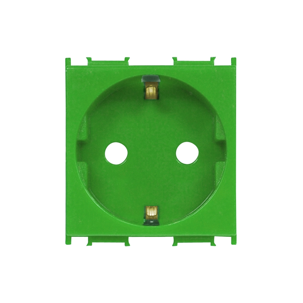 Insert priză cu protecţie mărită, 16A, cleme cu şurub, verde