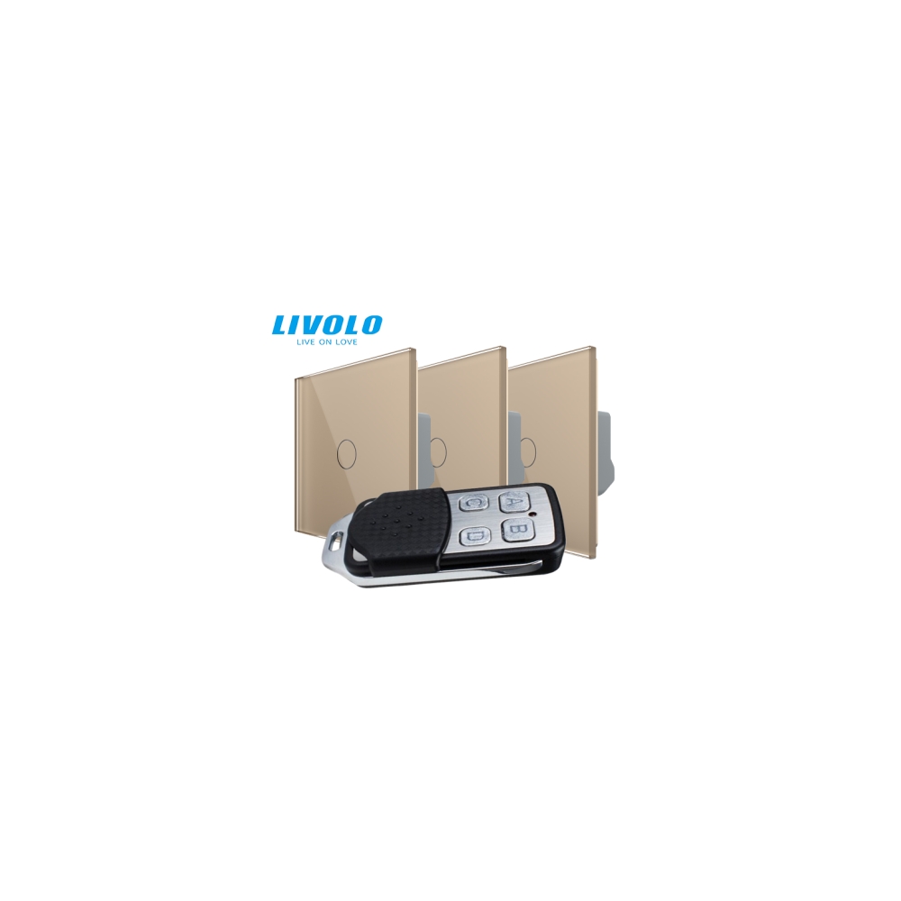 Intrerupatoare simple wireless RF + telecomanda RF 3 circuite, generatia noua