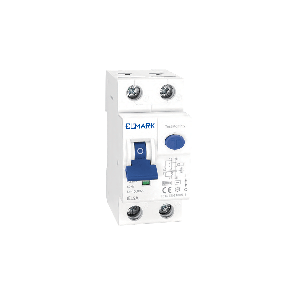INTRERUPATOR DIFERENTIAL ELECTROMAGNETIC RCBO JEL5A 6kA 2P 20A/300mA
