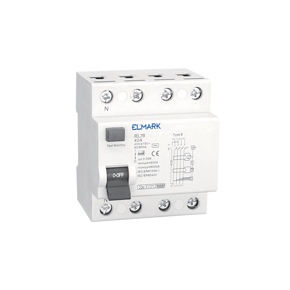 INTRERUPATOR DIFERENTIAL ELECTROMAGNETIC RCCB JEL7B 10kA 4P CURBA B 63A/30mA