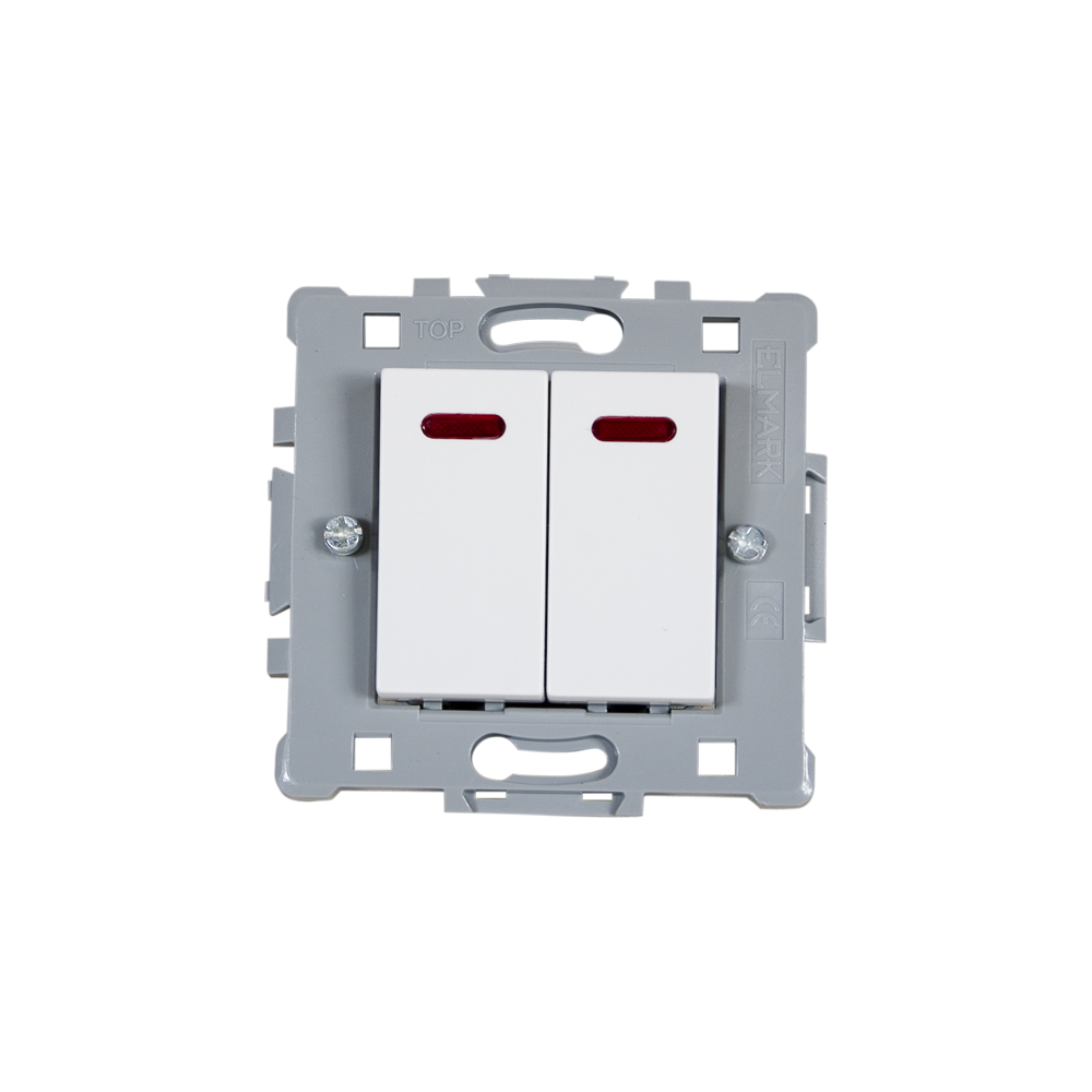 INTRERUPATOR DUBLU CU LED SPLENDOR EL0612 ALB