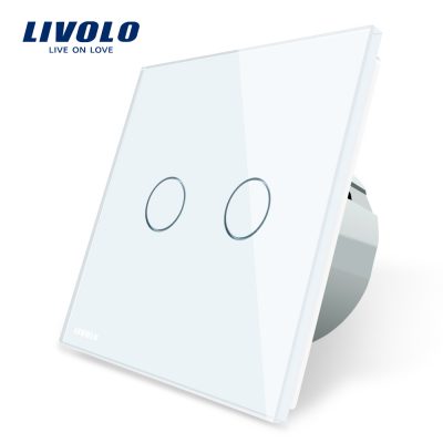 Intrerupator dublu wireless cu touch livolo din sticla