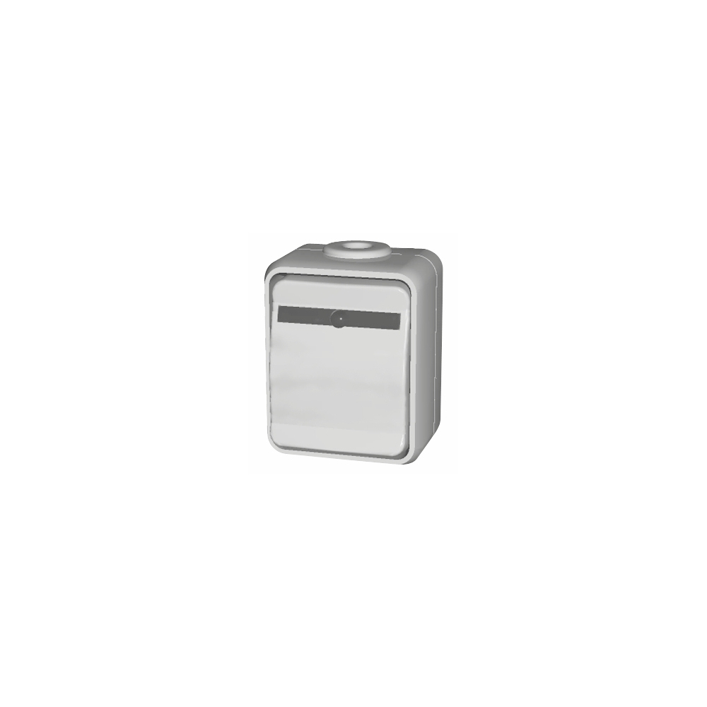 Intrerupator simplu cu bec IP44, gri/gri