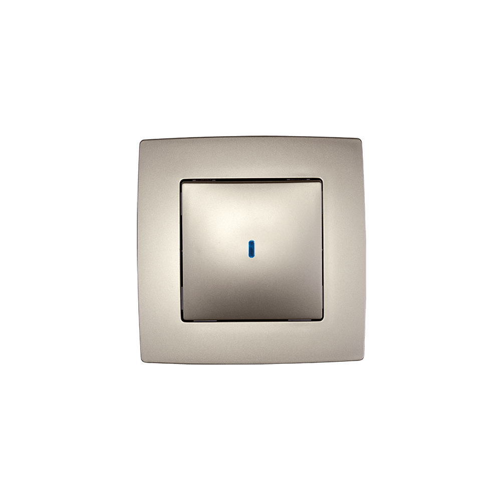 INTRERUPATOR SIMPLU CU LED CITY CHAMPAGNE METALIZAT
