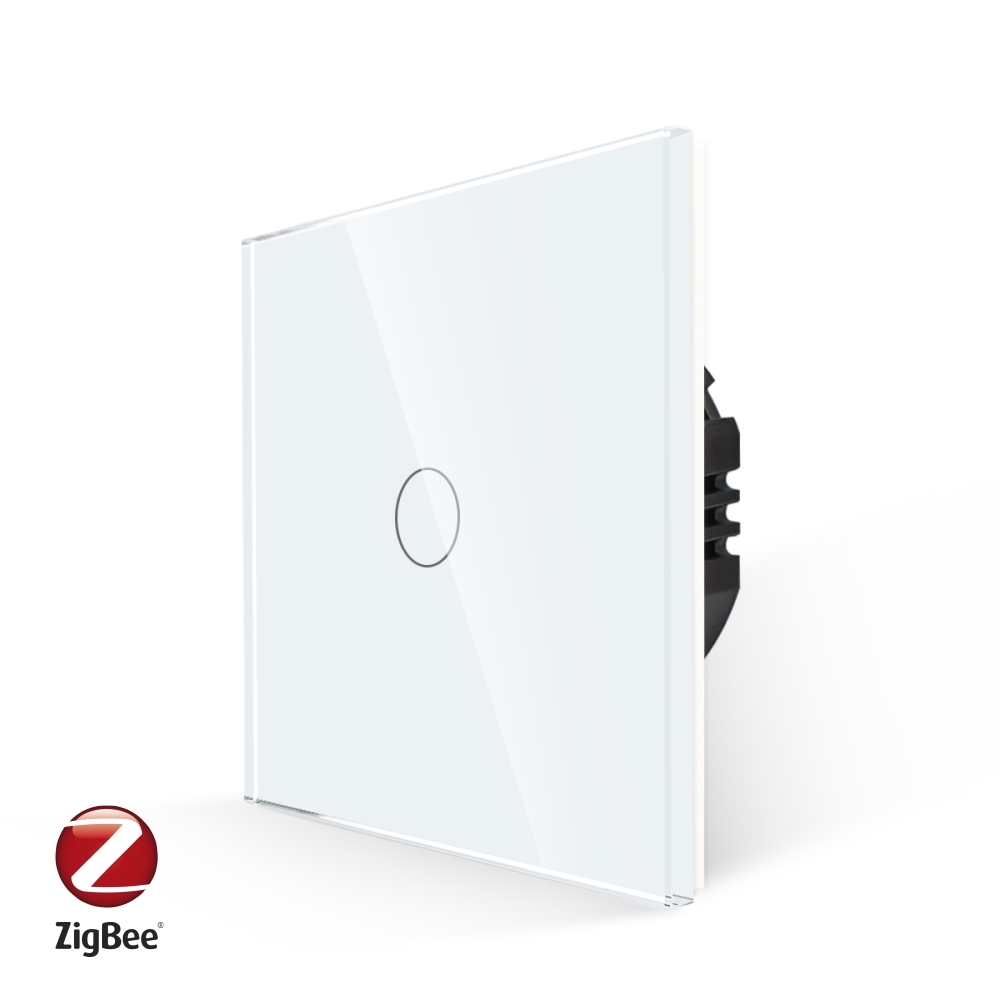 Intrerupator Simplu cu Touch din Sticla LUXION, protocol ZigBee - alb