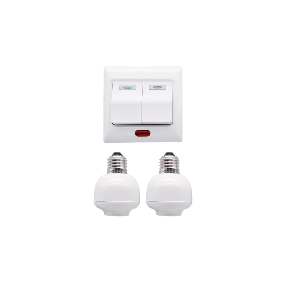 INTRERUPATOR TELECOMANDA RF DOUA CANALE CU SUPORT BEC E27