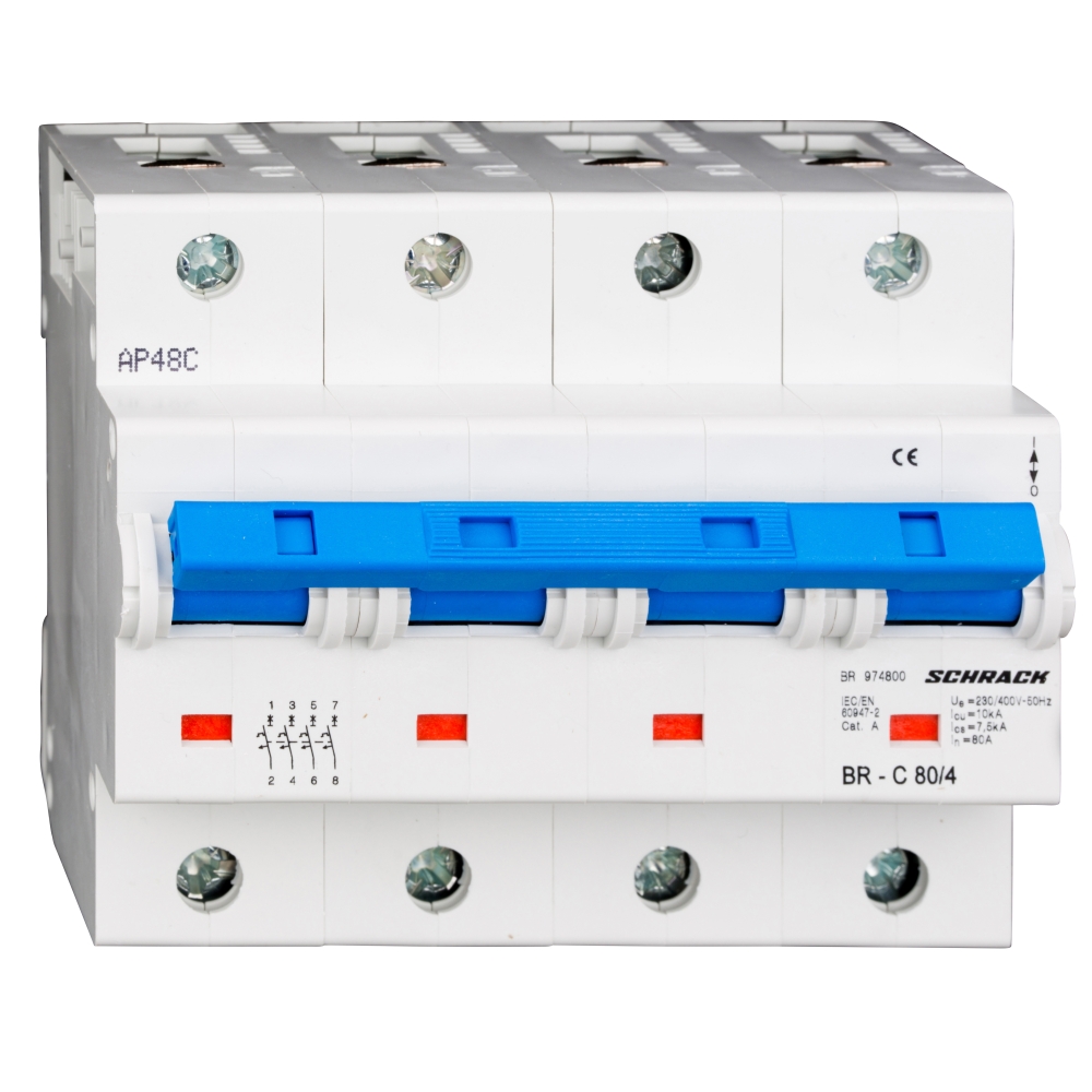 Intreruptor automat C 80A, 4 poli, 10kA