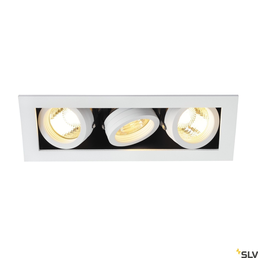 KADUX 3 GU10, patrat, albalb mat, max. 3x50W