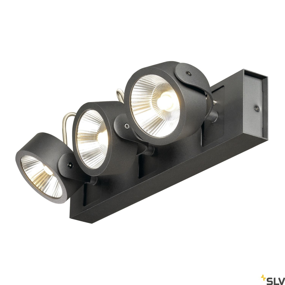 KALU LED 3,negru,3000K,60&deg;lampa plafon/perete