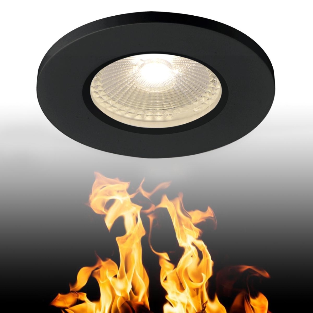 KAMUELA ECO LED,3000K,negru,dim anti-foc, IP65, 38&deg;