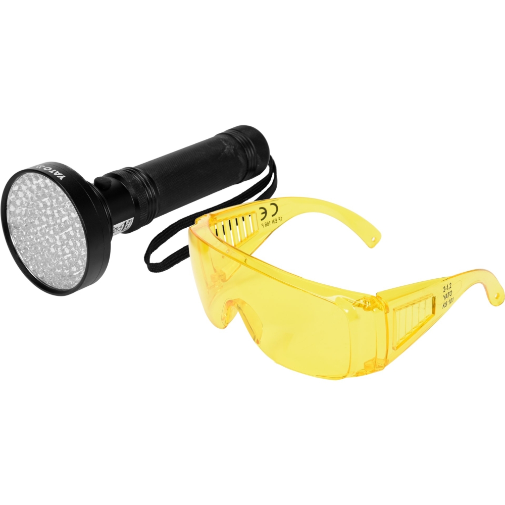 KIT OCHELARI ȘI LANTERNĂ LED UV, 100 LED